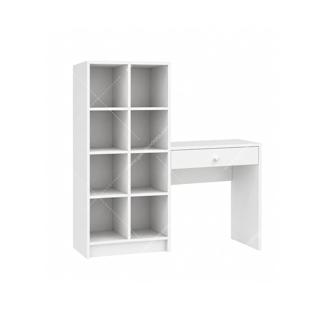 میز تحریر دخترانه کتابخانه دار ایکیا سفید کشو دار مدل فلور