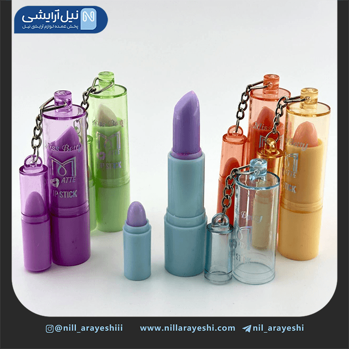 بالم لب حرارتی پوکه رنگی آویز دار میس بتی کد k3913 — تصویر ۴
