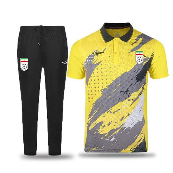 پولوشرت و شلوار ایران (کیفیت اورجینال)(زرد و مشکی و طوسی)
