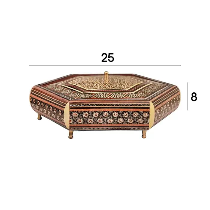 شکلات خوری چوبی 6 گوش خاتم 40222 — تصویر ۴