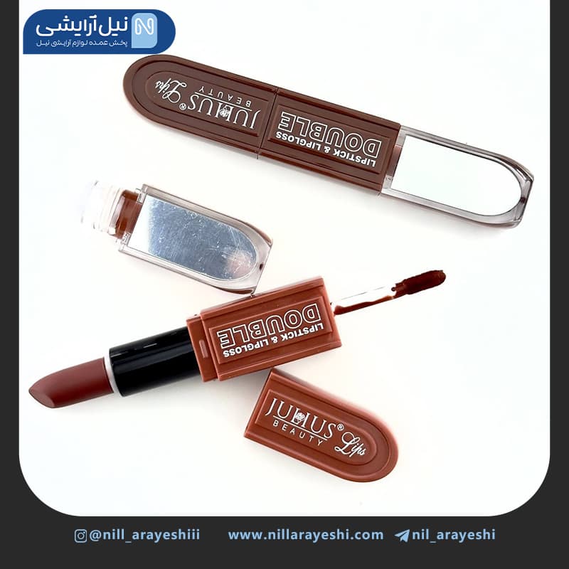 رژ لب مایع و جامد دو طرفه آیینه دار ژولیوس بیوتی کد Jl6193 — تصویر ۴