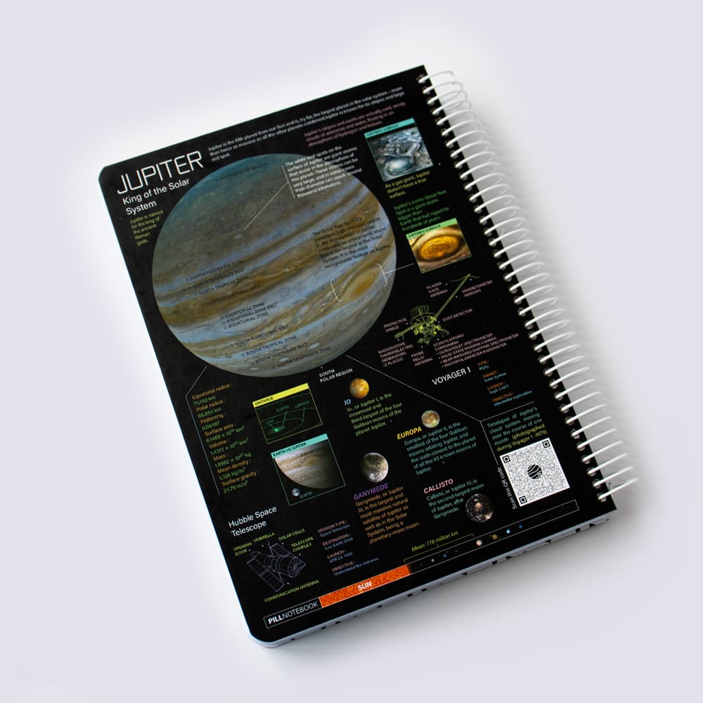 دفتر خط‌دار 200 برگ وزیری JUPITER پیل (PILL)