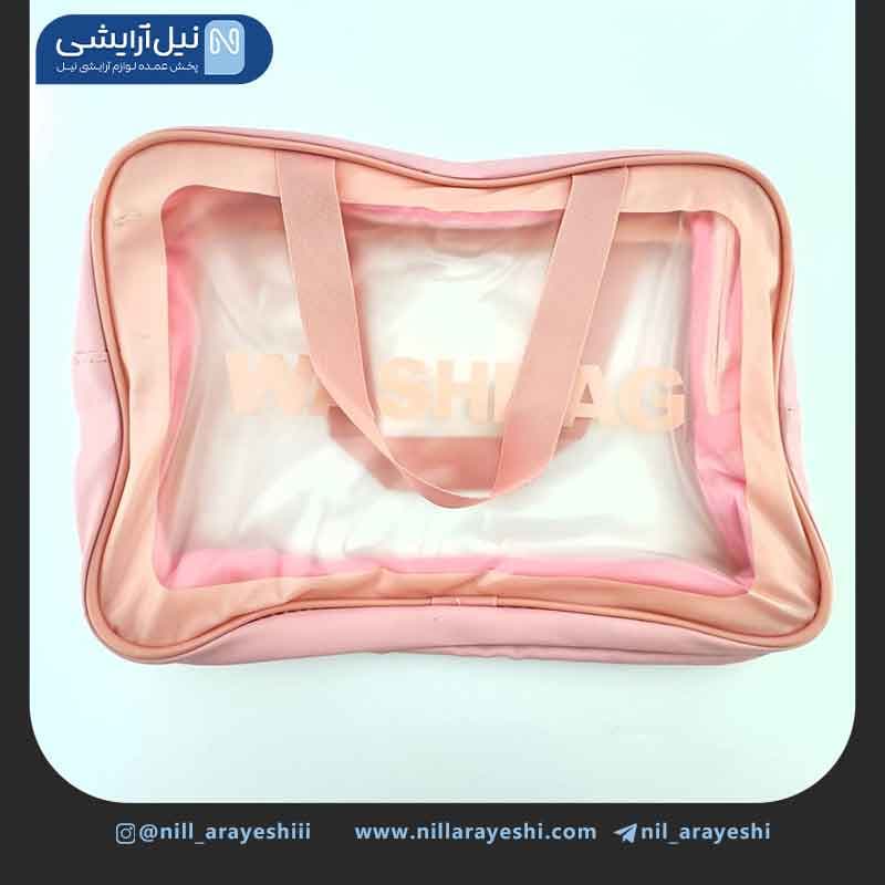 کیف آرایشی سایز بزرگ واش بگ تک زیپی دو بندی ( مستط یلی ) — تصویر ۴