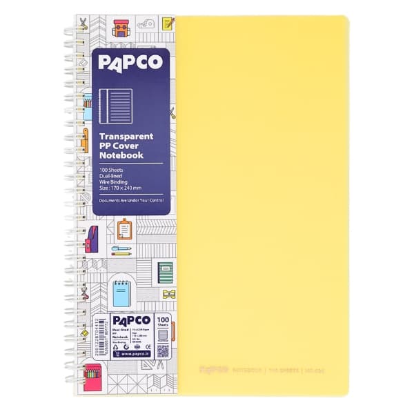دفتر زبان انگلیسی دو خط زرد پاپکو (PAPCO)