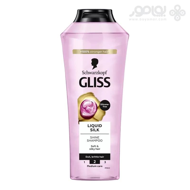 شامپو نرم و براق کننده گلیس اروپایی مدل LIQUID SILK حجم 400 میل