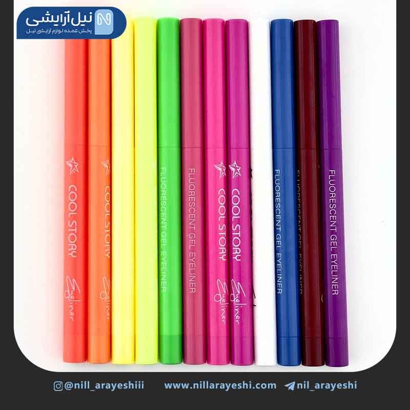 پک خط چشم رنگی شمعی کول استوری دوازده عددی کد cl – 2414 — تصویر ۲