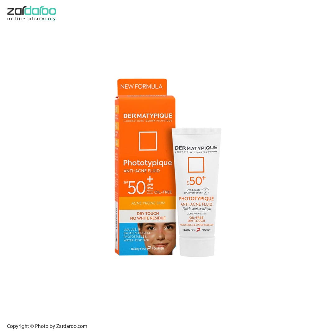 فلوئید ضد آفتاب فاقد چربی Spf 50 مناسب پوست چرب درماتیپیک Dermatypique
