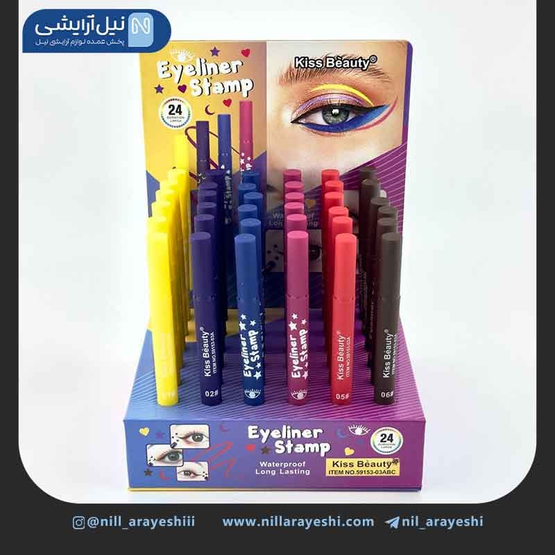 خط چشم رنگی ماژیکی دو طرفه استامپی طرح دار کیس بیو تی کد 03 – 59153