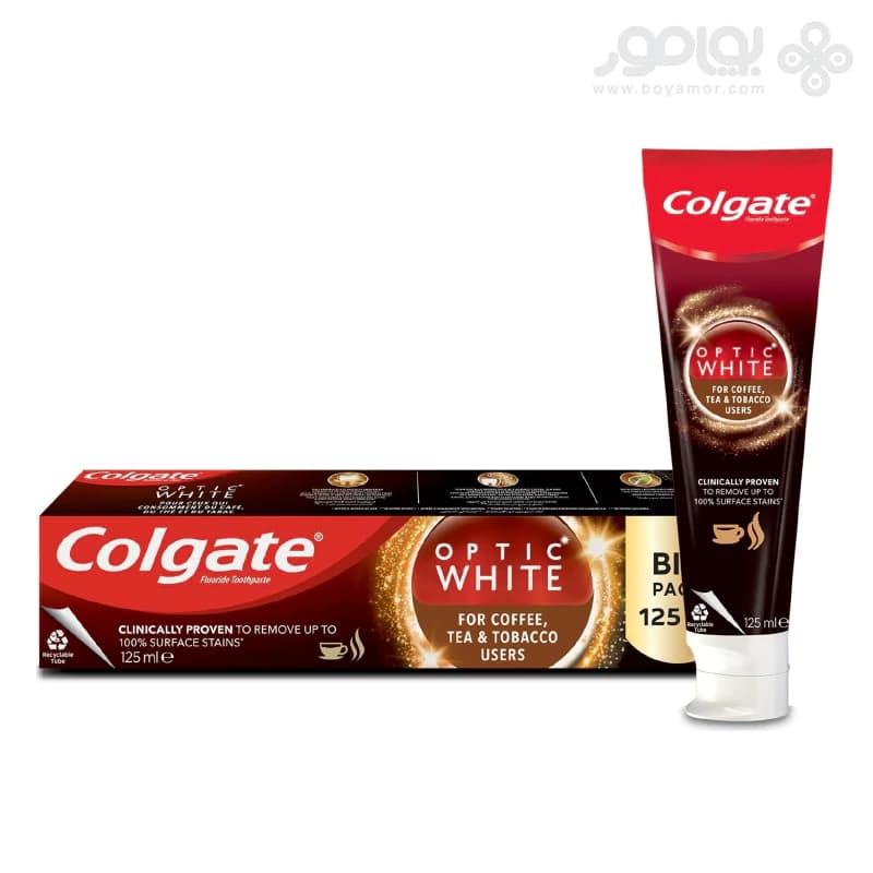 خمیر دندان سفید کننده کلگیت مدل OPTIC WHITE مناسب لکه های سطحی — تصویر ۲