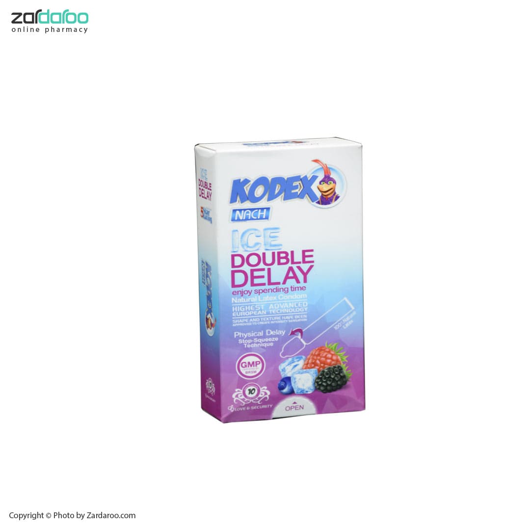 کاندوم 10 تایی تاخیری و خنک کننده مدل Ice Double Delay کدکس Kodex