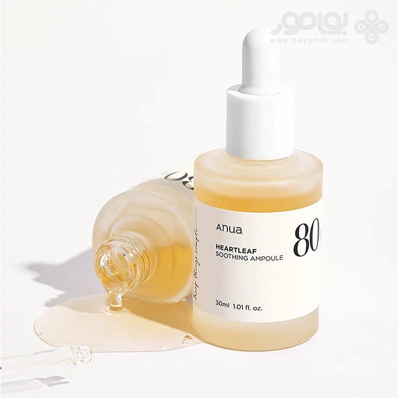 آمپول تسکین دهنده و مرطوب کننده آنوا مدل HEARTLEAF 80 حجم 30 میل — تصویر ۴