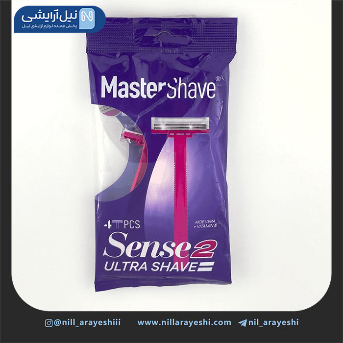 پک خودتراش 2 لبه مستر شیو سری سنس 2 چهار عددی