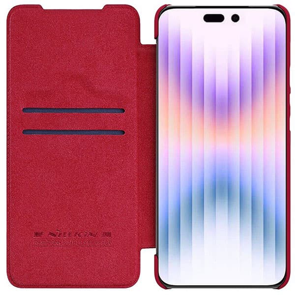 کیف چرمی گوشی اپل ایفون 14 پرو مکس مدل نیلکین Qin Pro — تصویر ۶