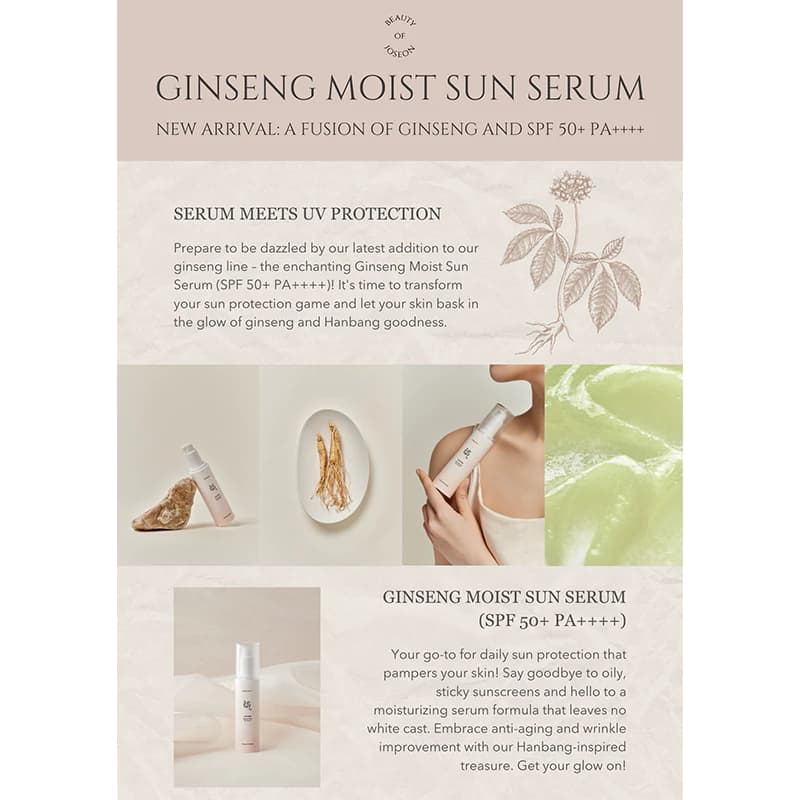 سرم ضد آفتاب بیوتی آو جوسان مدل GINSENG MOIST حجم 50 میل — تصویر ۴