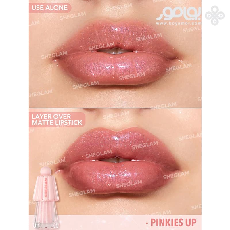 روغن و برق لب شیگلم مدل PINKIES UP وزن 5 گرم — تصویر ۳