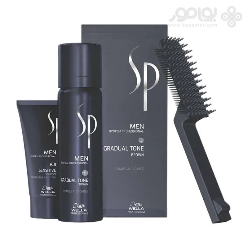 رنگ موی تدریجی مردانه ولا مدل GRADUAL TONE رنگ قهوه ای حجم 60 میل