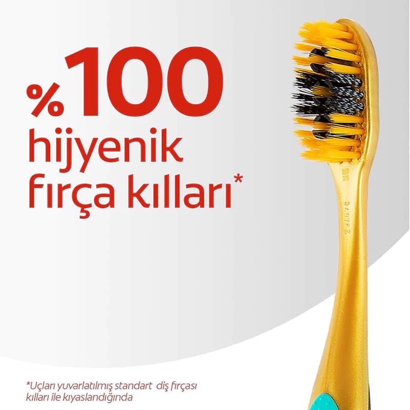 مسواک زغالی کلگیت 360 درجه مدل CHARCOAL GOLD با برس نرم — تصویر ۳