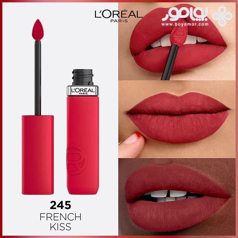 رژ لب مایع مات لورال سری INFALLIBLE شماره 245 رنگ FRENCH KISS — تصویر ۲