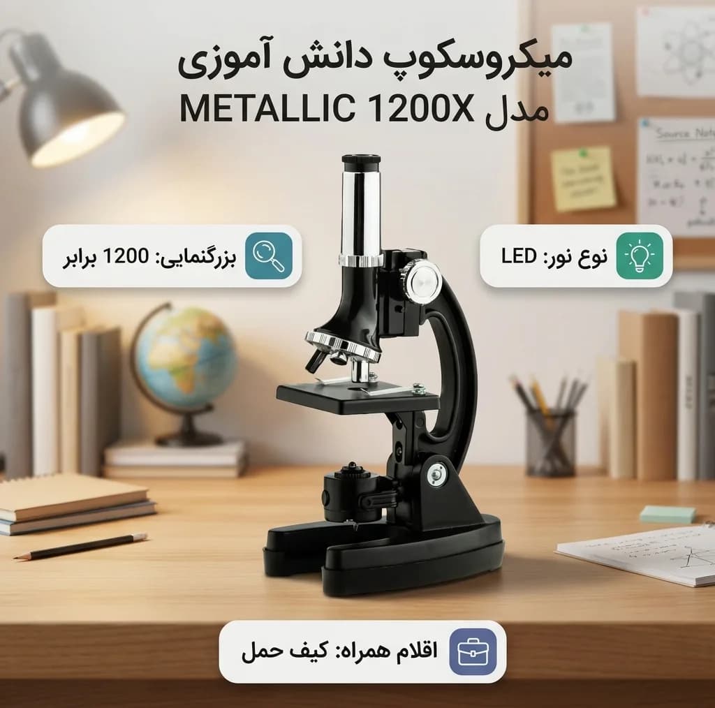 میکروسکوپ مدل 1200X METALLIC — تصویر ۲