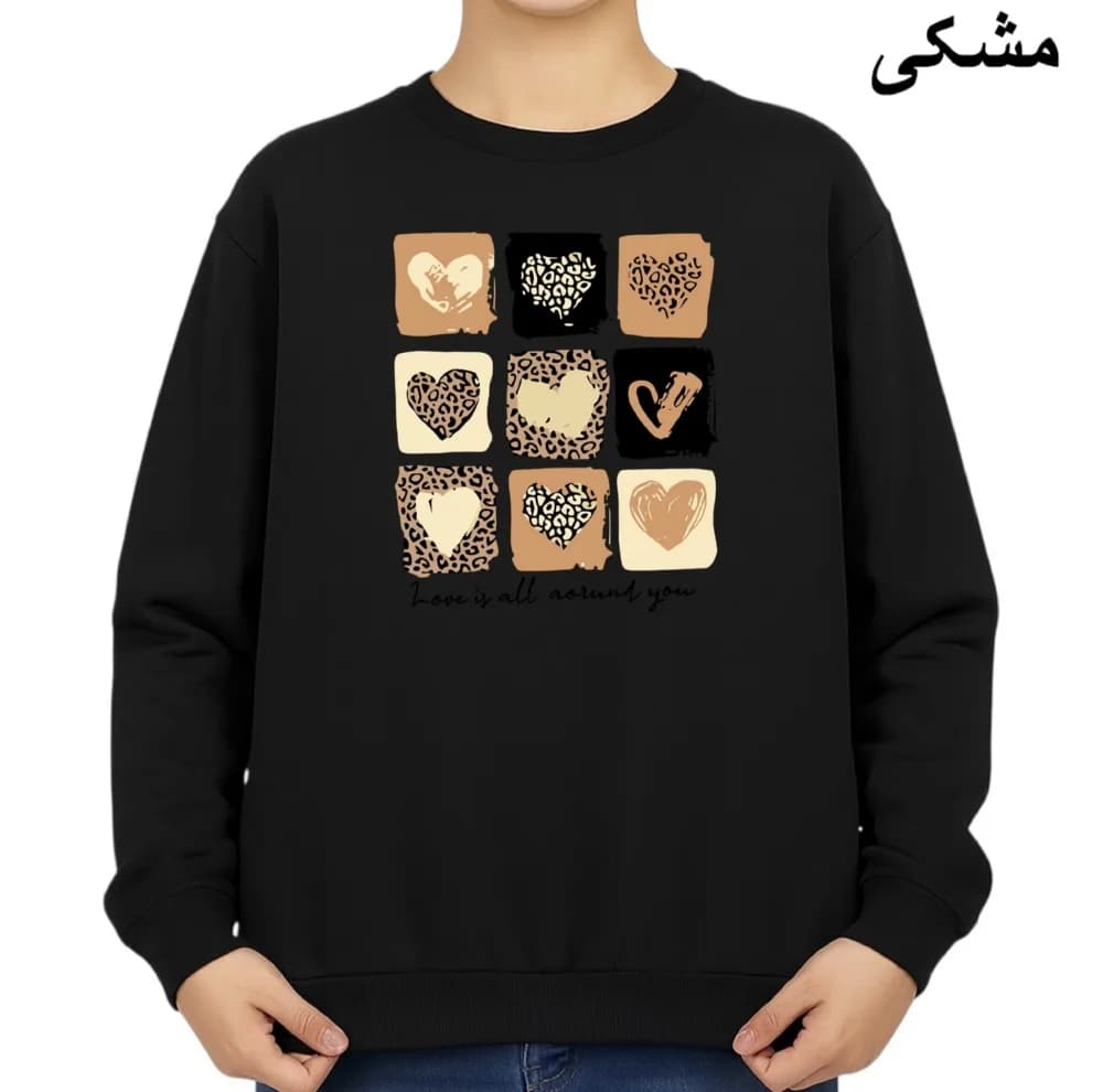 سویشرت زنانه مدل قلب پلنگی کد v3 — تصویر ۵