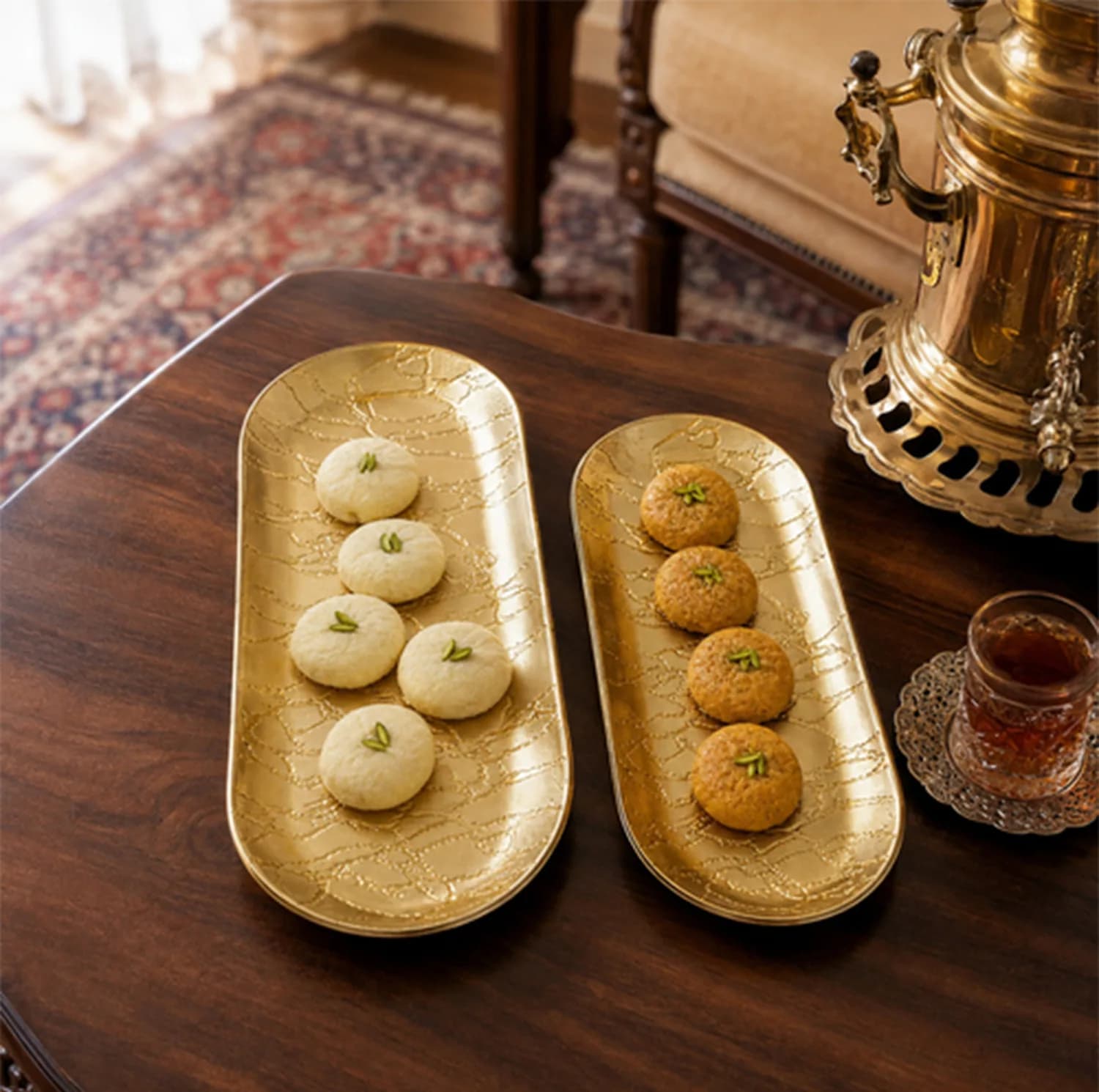 شیرینی خوری لورنزا مدل نگین مجموعه ۲ عددی — تصویر ۶