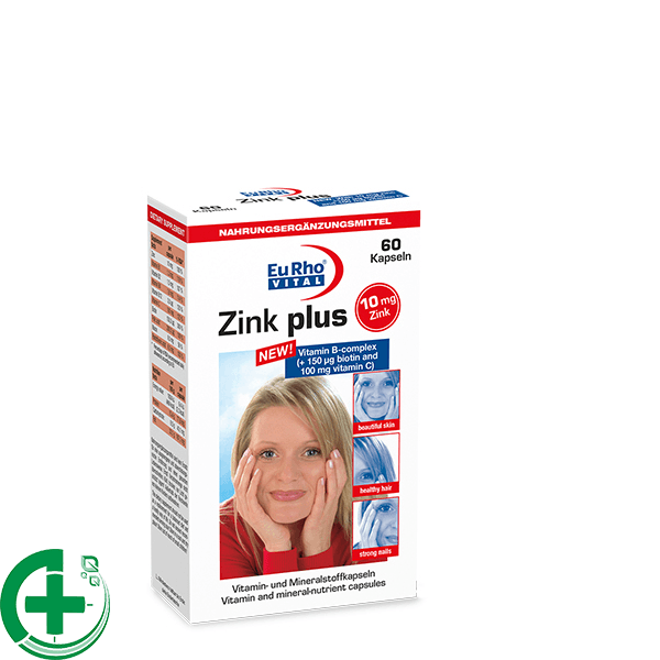 زینک پلاس یوروویتال 10 میلی گرم60عددی/ EuRho Vital Zink plus 10 mg 60 Caps