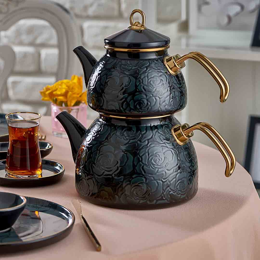 ست کتری و قوری لعابی ترک نوا neva 2748