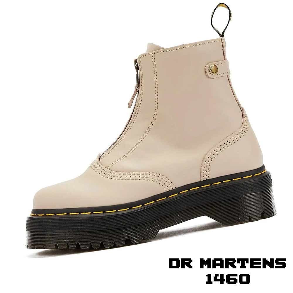 بوت دکتر مارتنز مدل 1460 زنانه جلو زیپ کرم Dr. Martens 1460 Jetta Zipped Platform