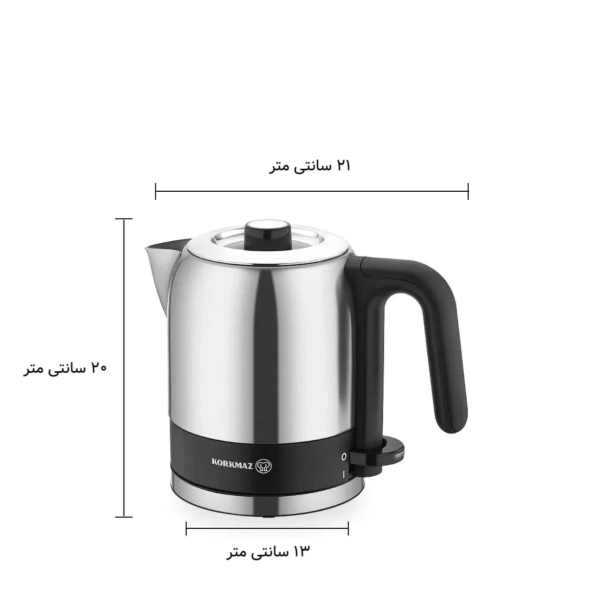 کتری برقی 1960 وات 0.8 لیتر استیل مات تریا کرکماز 473-02 — تصویر ۳
