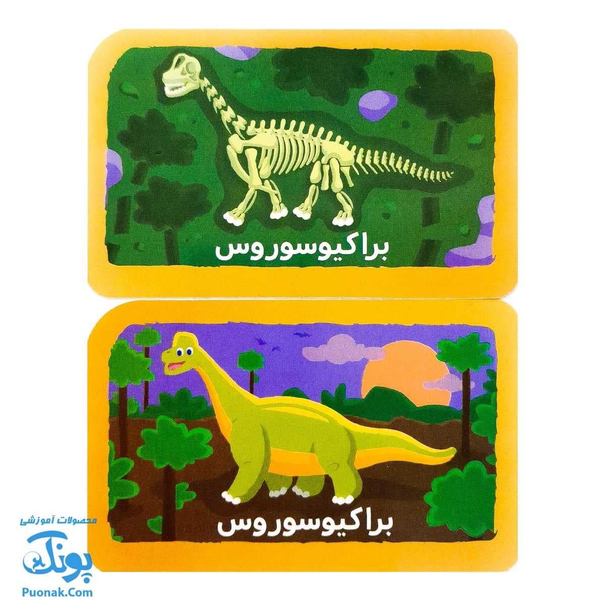 بازی فکری حافظه با دایناسورها ۴۰ عدد کارت بازی | نردبان — تصویر ۷