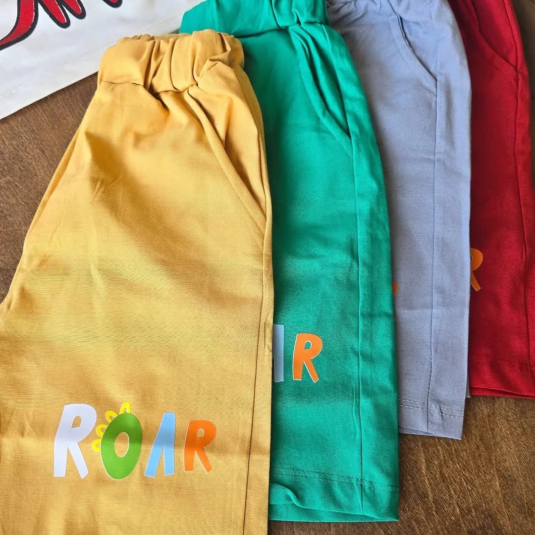 تیشرت شلوارک کتان دایناسور Roar سایز 30 تا 45 کد 4322 — تصویر ۳