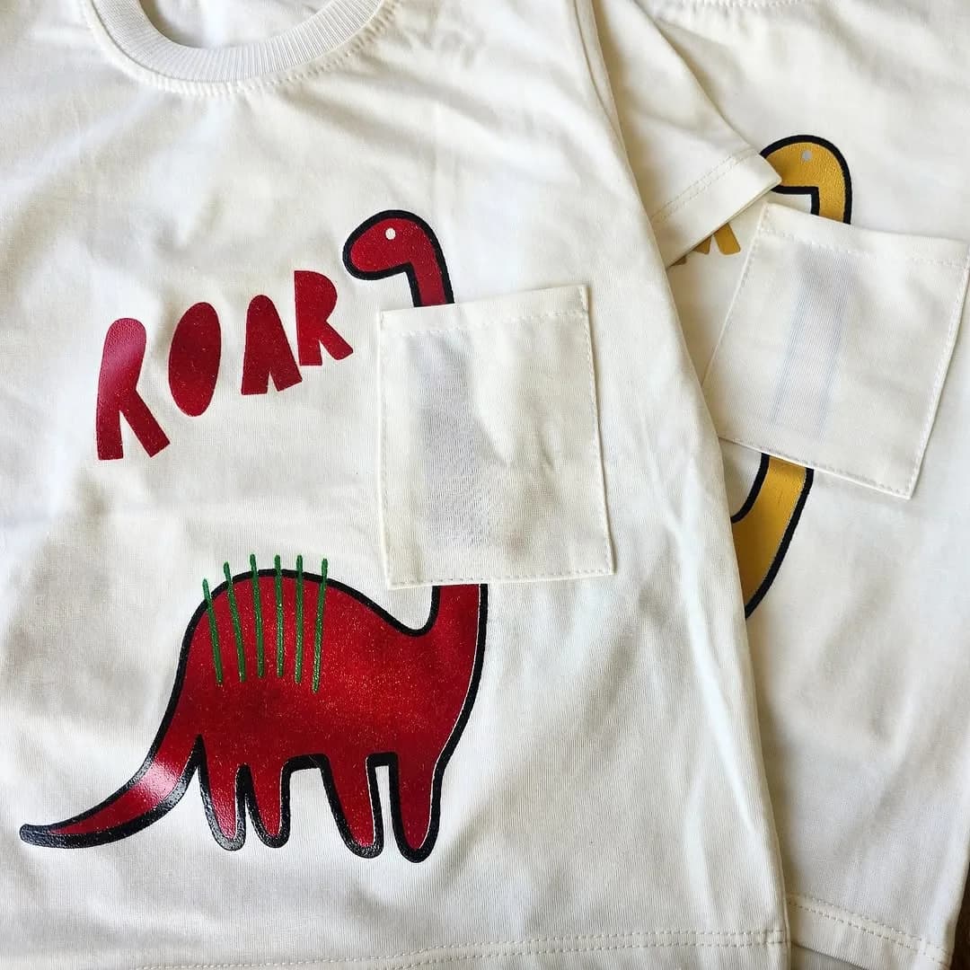 تیشرت شلوارک کتان دایناسور Roar سایز 30 تا 45 کد 4322 — تصویر ۲