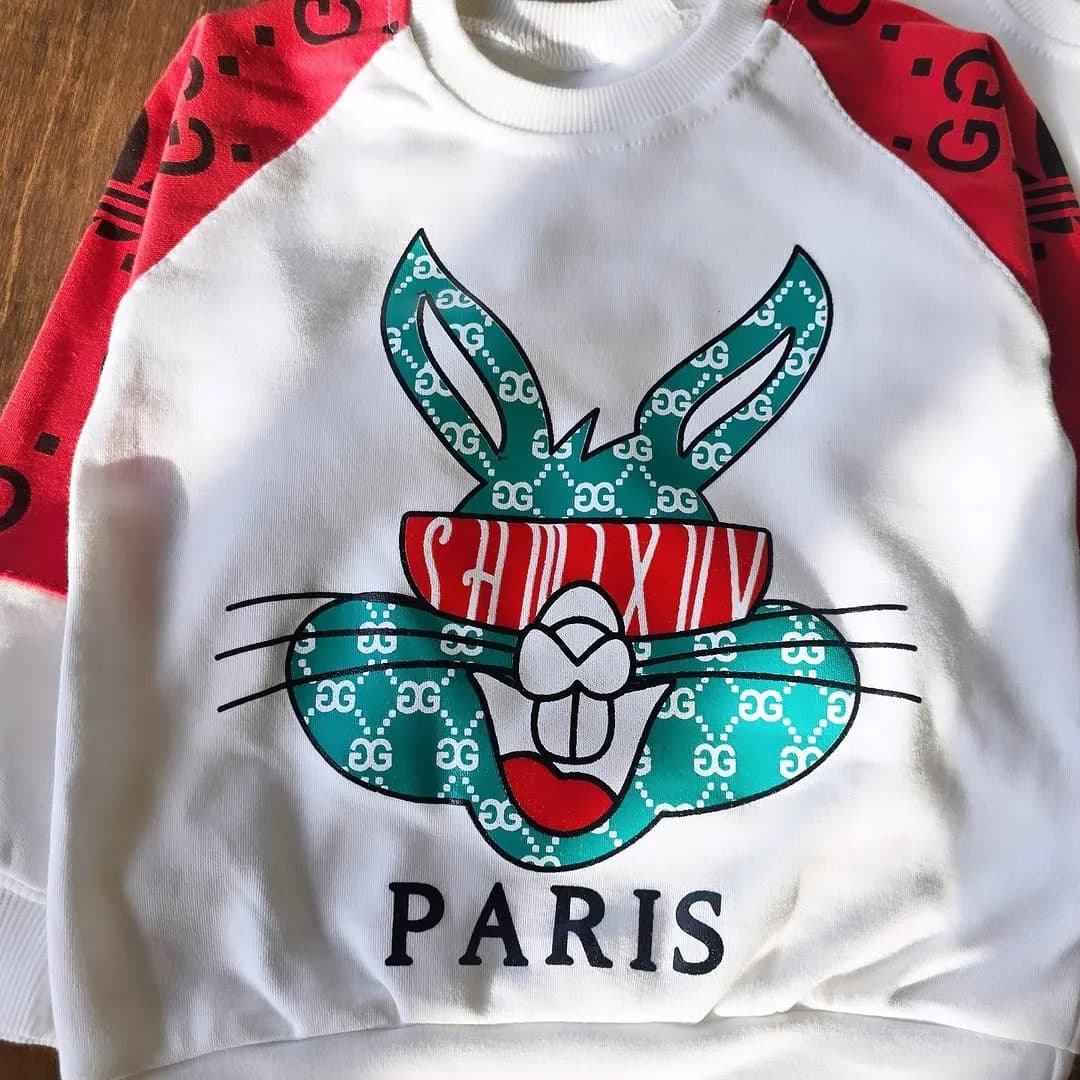 بلوز شلوار پنبه خرگوش گوچی paris سایز 35،40 کد 4316 — تصویر ۲