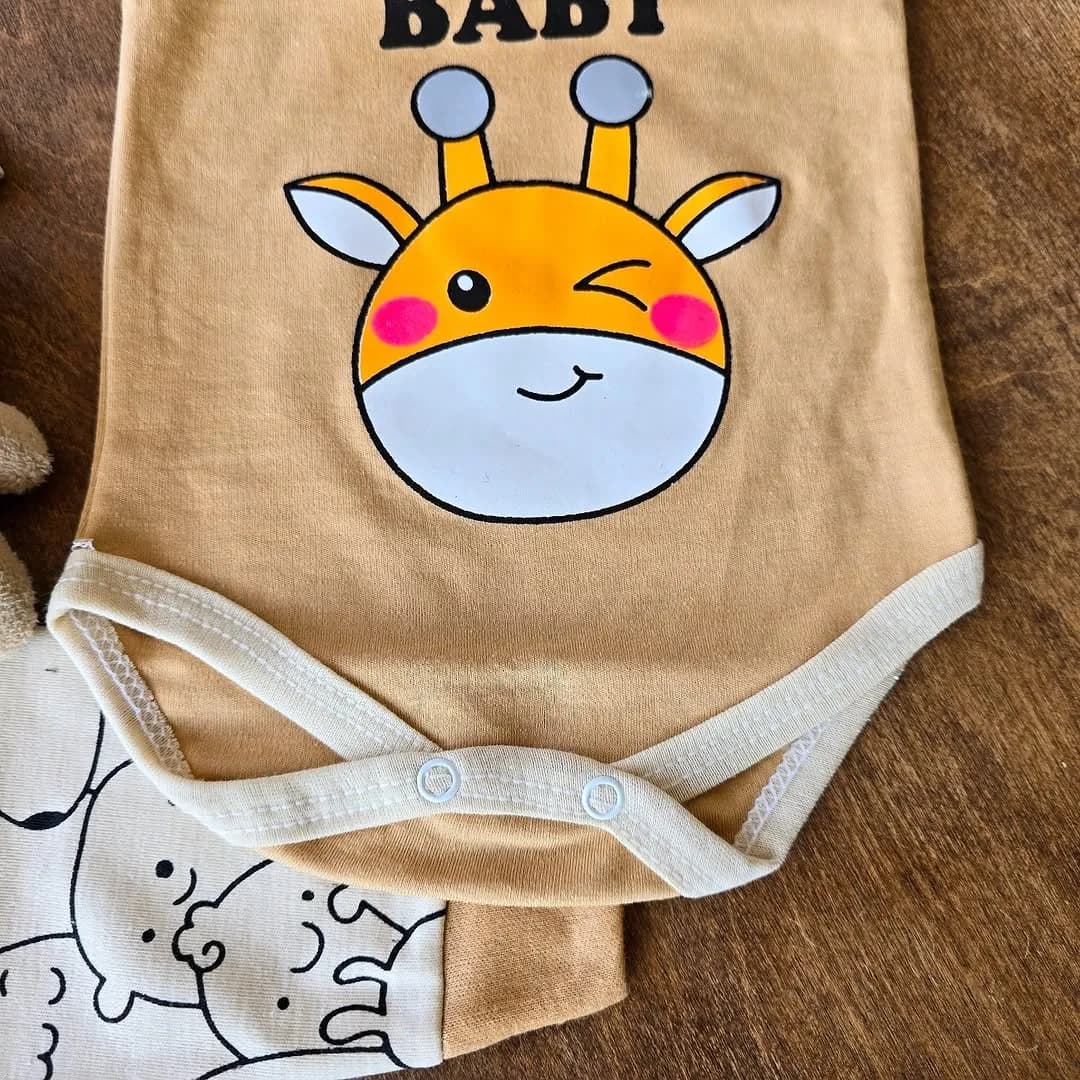 ست 3 تکه جلودکمه زرافه baby کد 4309 — تصویر ۲