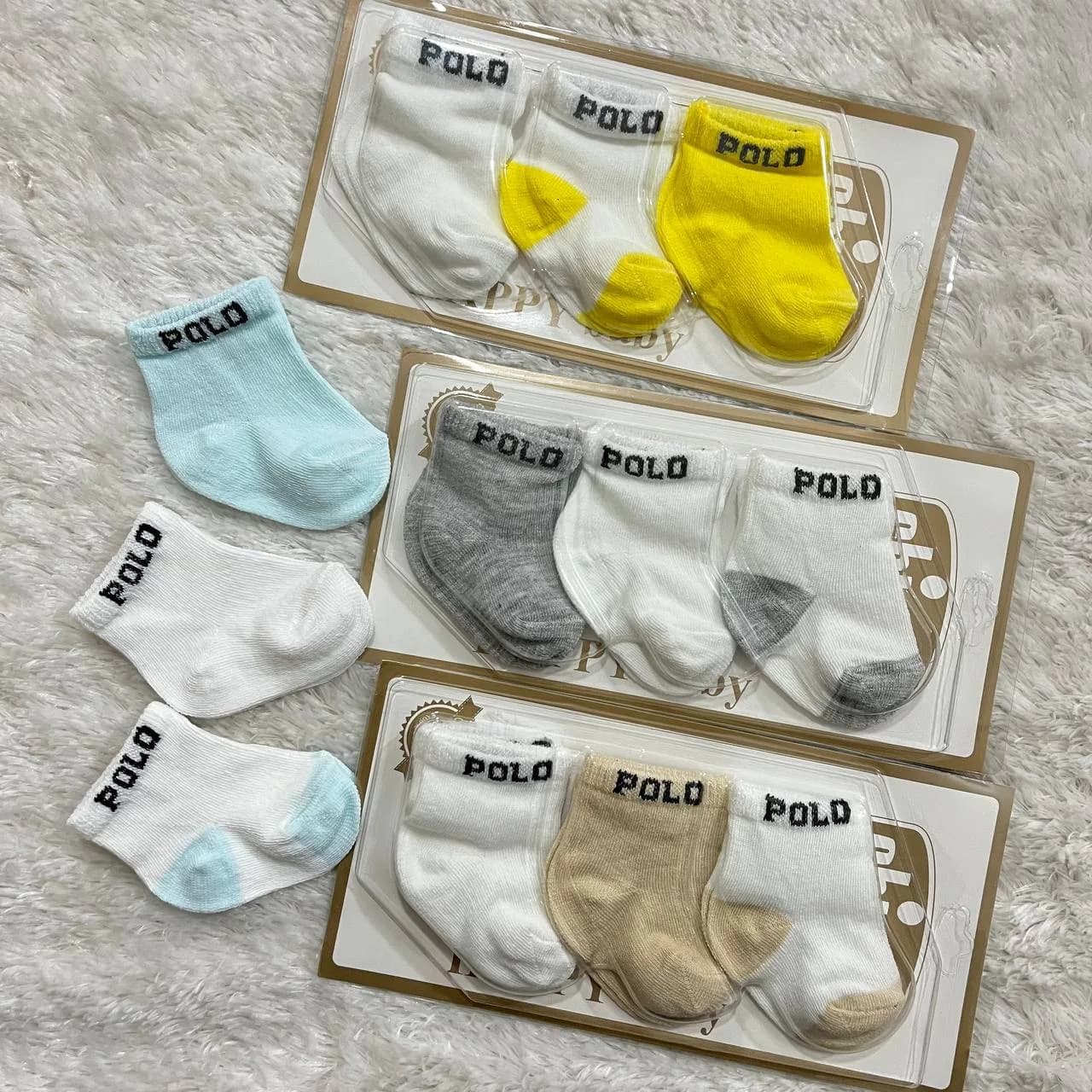 جوراب کارتی نوزادی طرح polo کد 4274