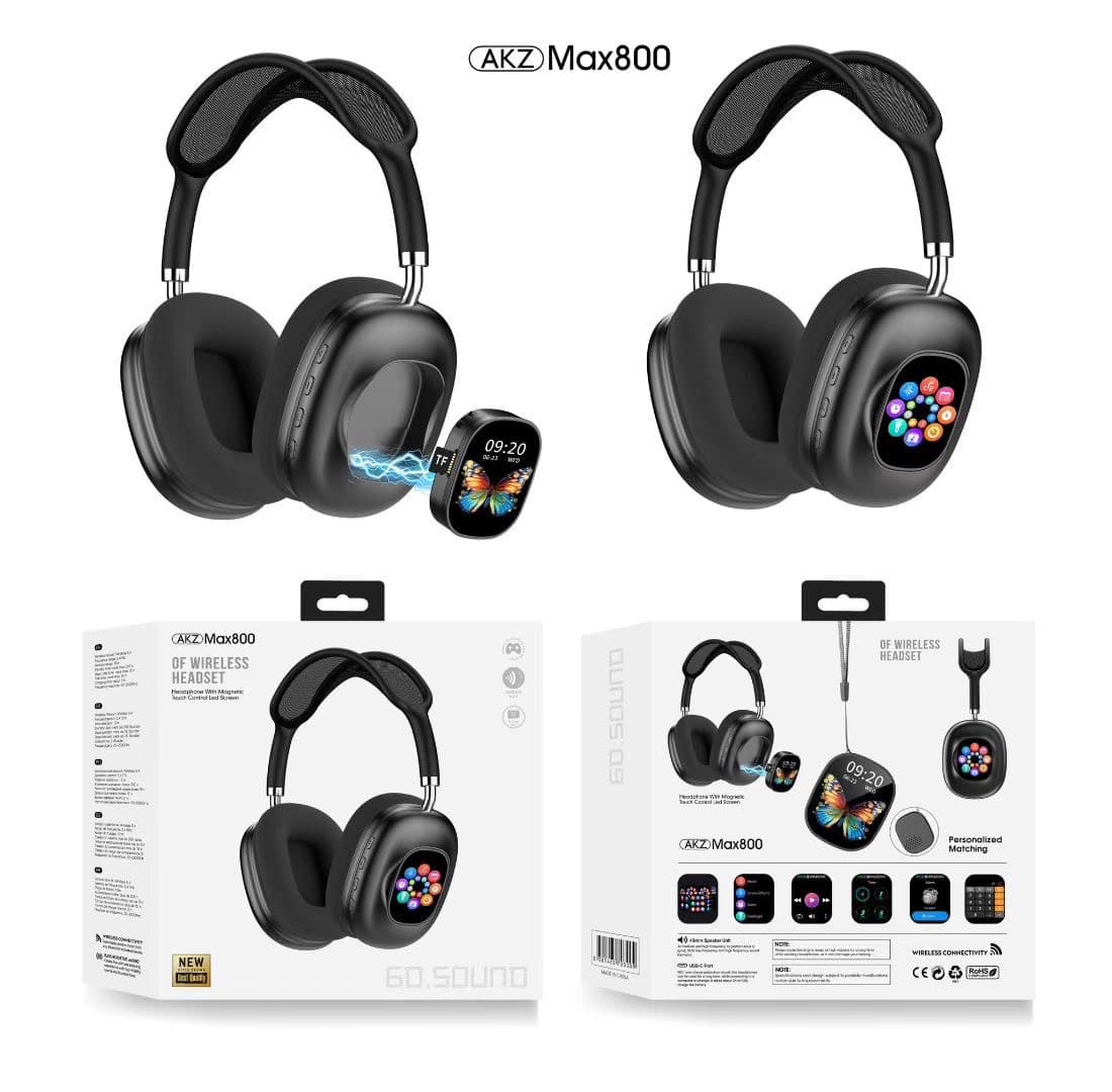 هدست بلوتوث AKZ Max800 | کنترل لمسی + نمایشگر LED