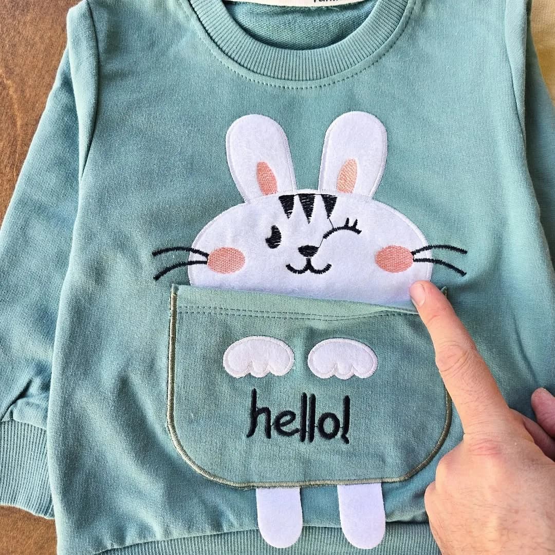 بلوز شلوار خرگوش جیبدار hello کد 4120 — تصویر ۲