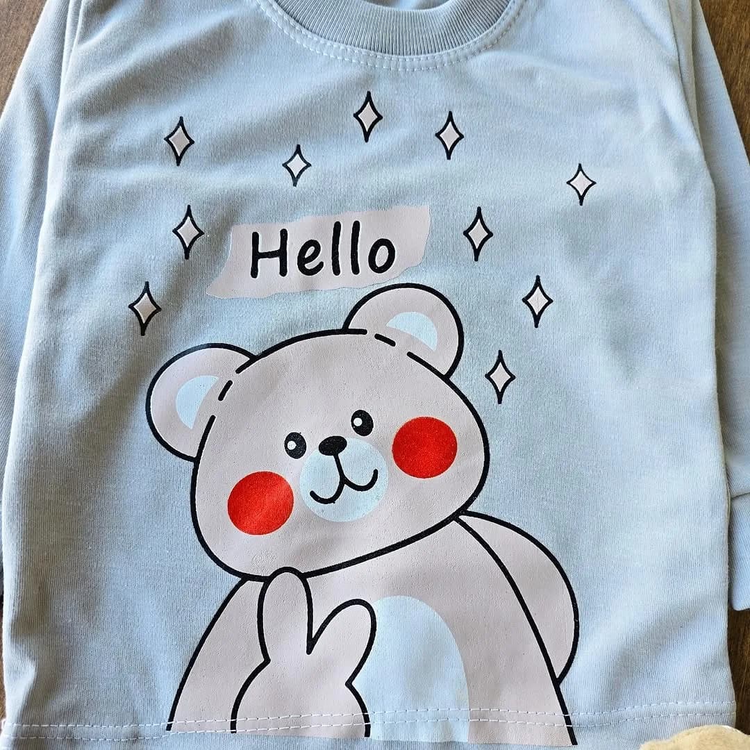 بلوز شلوار خرس Hello سایز 4 تا 6 کد 4095 — تصویر ۲
