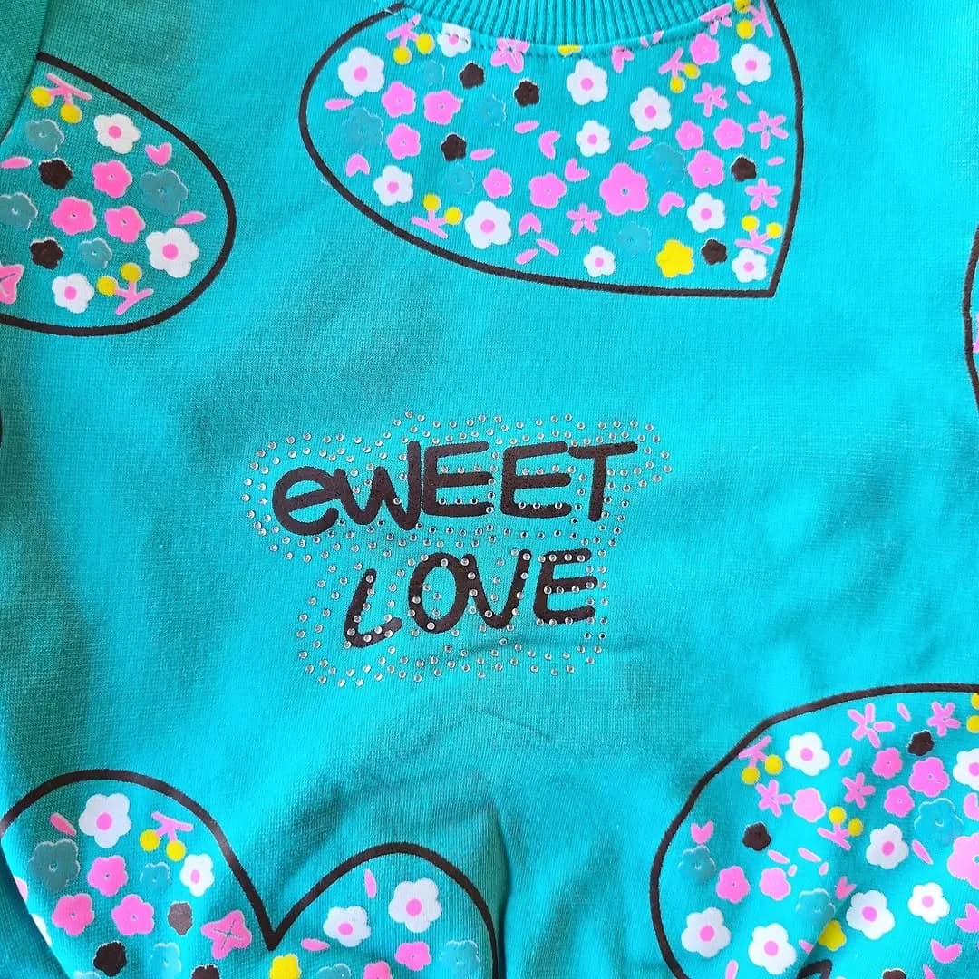 بلوز شلوار قلب sweet love سایز 35،40 کد 4092 — تصویر ۲