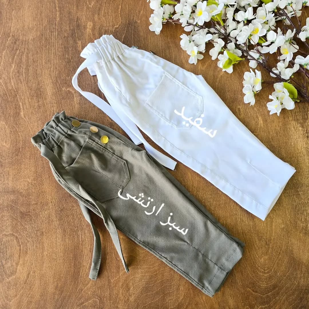 شلوار کتان مام فیت سایز 45 تا 55 کد 3104-1 — تصویر ۳