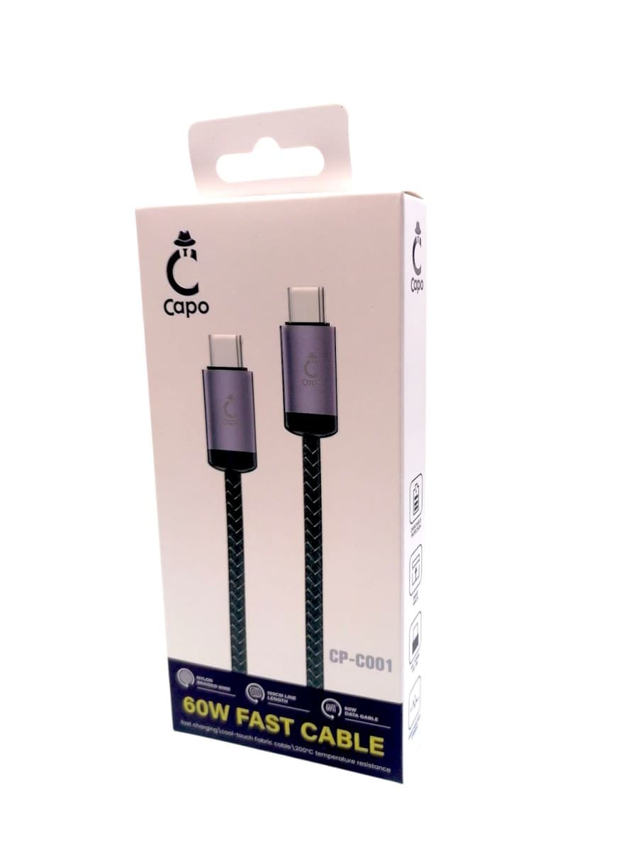کابل دوسر تایپ سی Capo کاپو مدل CP-C001 سریع 60 وات