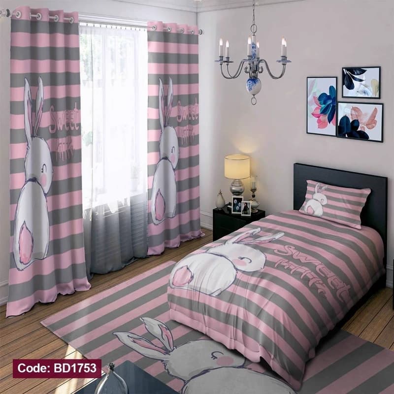 ست کامل ژورنالی روتختی چاپی خرگوش دخترانه کد bd1753 (پس کرایه)