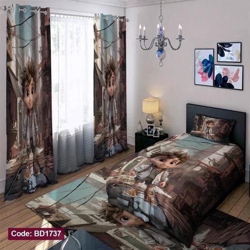 ست کامل ژورنالی روتختی چاپی پسرانه طرح پسر کد bd1737 (پس کرایه)