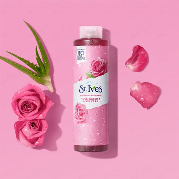 شامپو بدن سنت ایوز ST.IVES ROSE WATER & ALOE VERA حجم650ml اصل — تصویر ۲