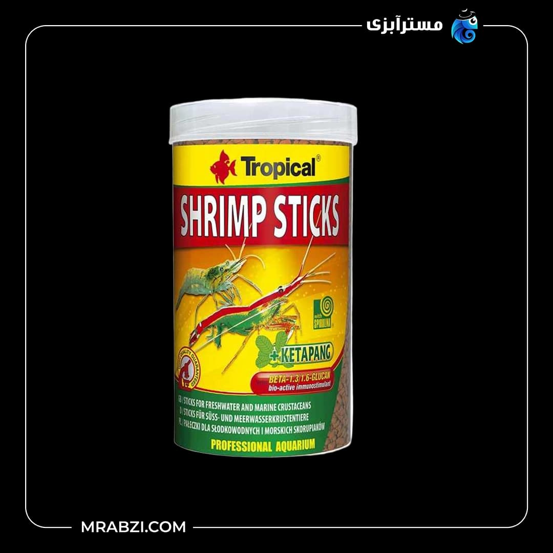 غذای ماهی تروپیکال مدل shrimp stick وزن 55 گرم