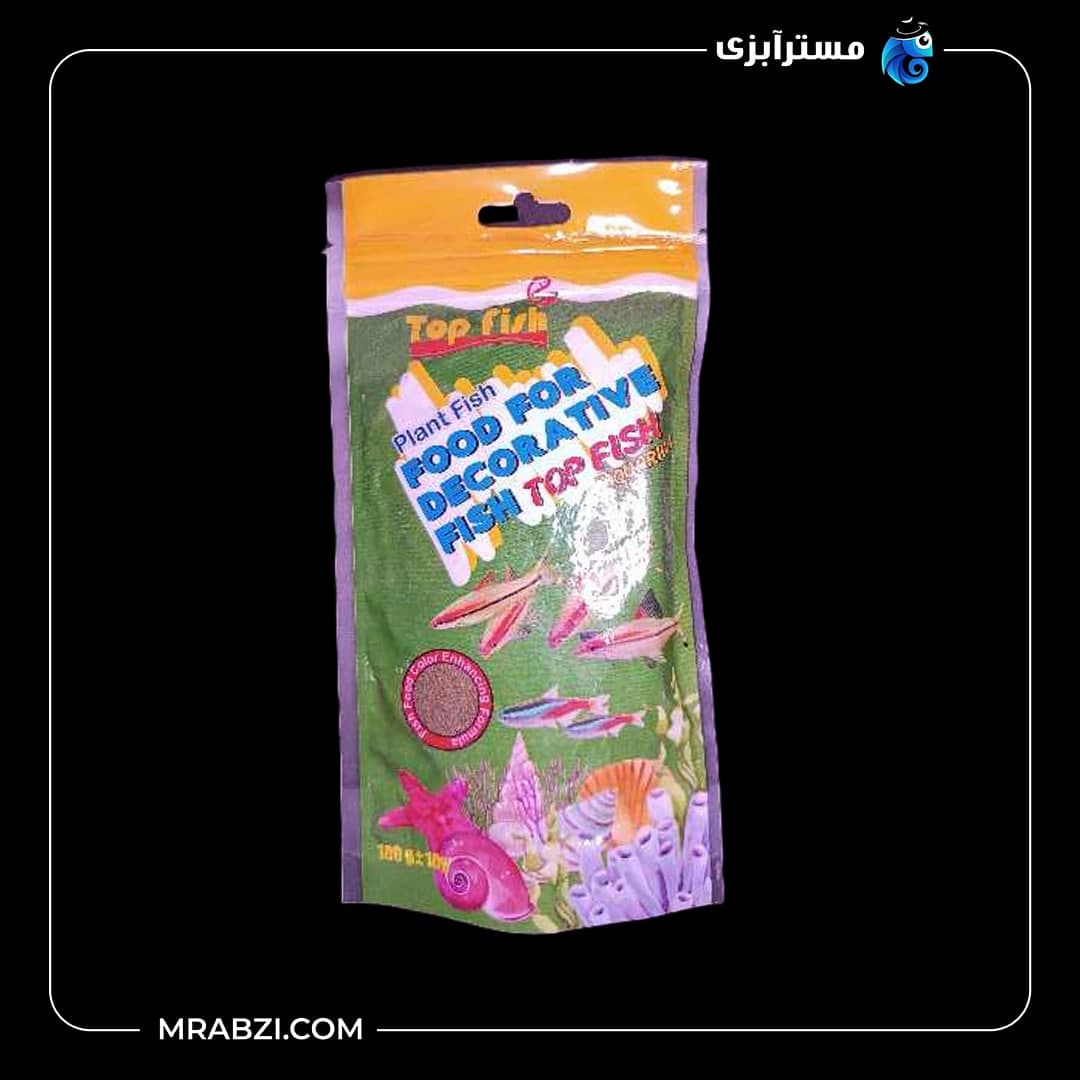 غذا ماهی تاپ فیش رو آبی رد لاین وزن 100گرم