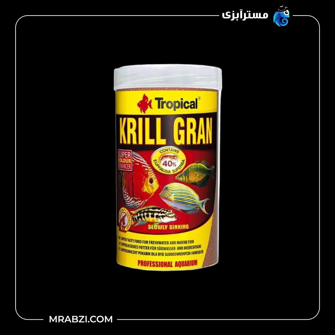 غذای گرانول تروپیکال مدل Krill Gran 250ml وزن 135 گرم