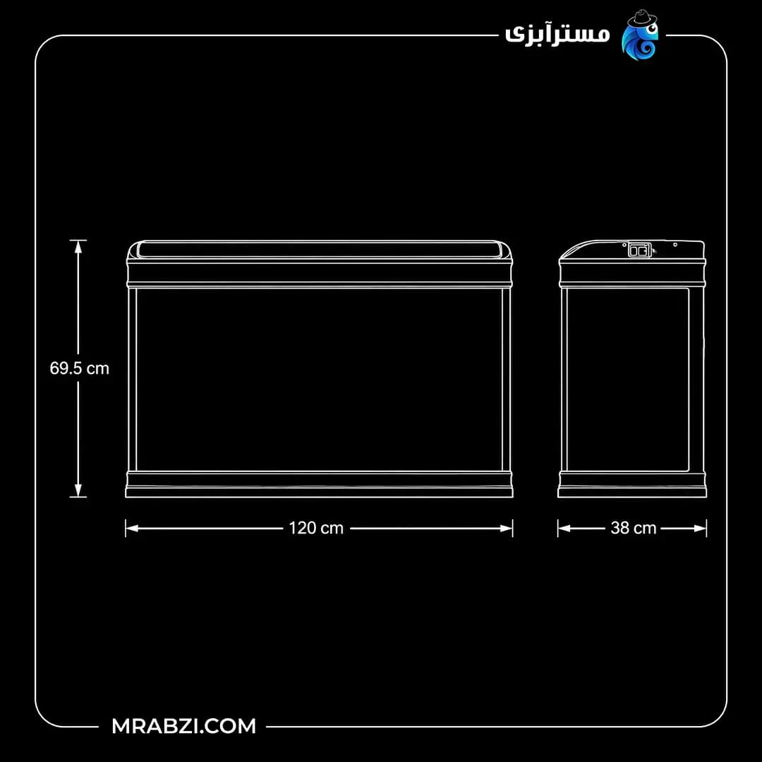 آکواریوم دلسا k1200 بدون پایه — تصویر ۳
