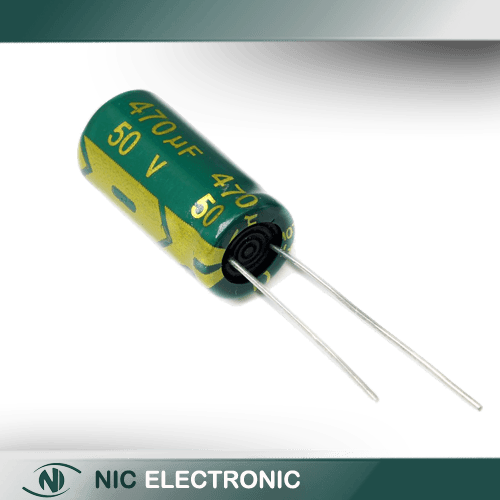 خازن الکترولیتی 470UF/50V-10X20-105C-GREEN