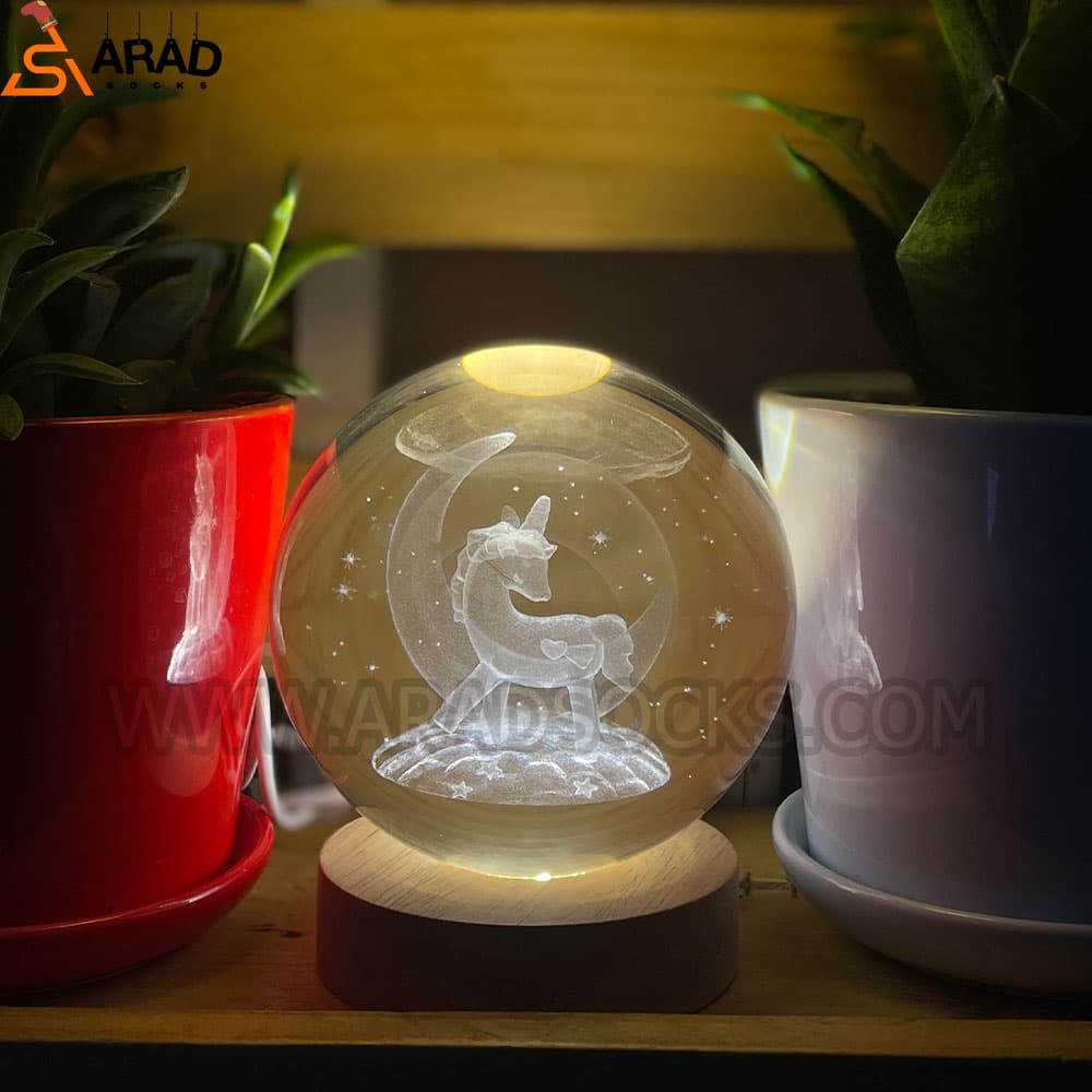 گوی کریستال سه بعدی طرح یونیکورن